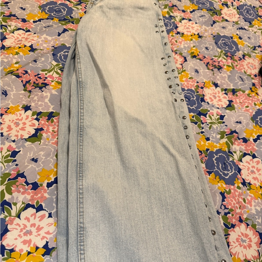 Zara Light Blue Kids Jeans with Studded Detail